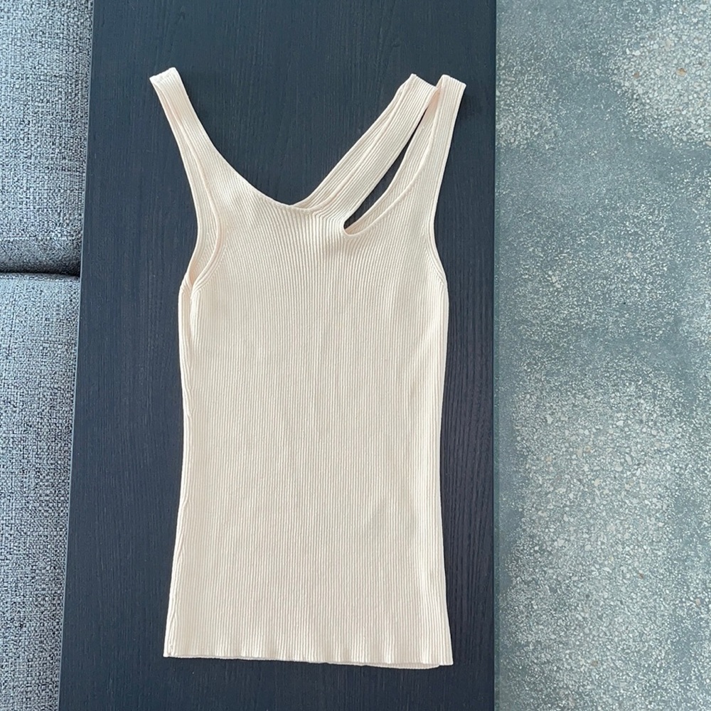 Peachy nude tank top! Two straps on left side